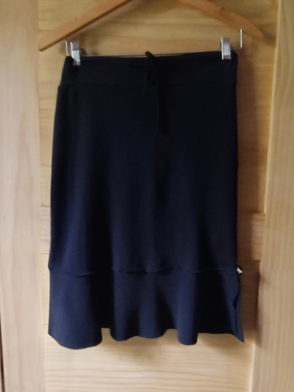 NWT Fitigues Women's Black Waffle Knit Midi Skirt With Rosette | Sz XS